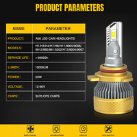 Ampoules de phare LED A50 H1 H3 H7 H8/H11 H4 9005 9006 9012 5202 H13 9007 Canbus 9-60V 55W 6500K Blanc 4300K Jaune pour voiture/camion