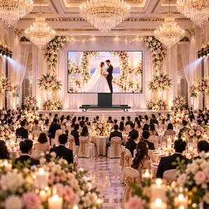 Écran LED pliable et mobile de 163 pouces P1.87, ultra-grand, avec roues, affichage LED 2K pour location de lieux de mariage intérieurs de grande envergure - Product Image 3