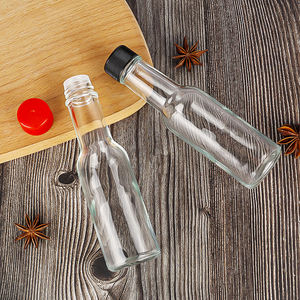 90ml 3oz Poisson/<span class=keywords><strong>tomate</strong></span>/pizza Sauce piquante Bouteille en verre avec bouchon à vis en plastique noir + réducteur rouge blanc - Product Image 3