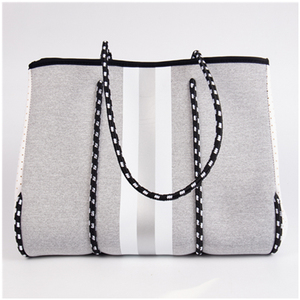 Hot Sale Stripe Design Neoprene Fashion Customized <b>Beach</b> Handbag Waterproof Neoprene <b>Beach</b> <b>Tote</b> Bag - Product Image 5