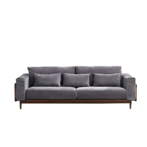 Скандинавский тканевый диван для маленькой квартиры, трехместный диван forh wood vine, Однокомнатный домашний диван, японская мебель