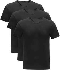 T-shirts à manches courtes en coton doux, anti-transpiration, teinture unie, <span class=keywords><strong>col</strong></span> en <span class=keywords><strong>V</strong></span>, pour hommes, personnalisables en usine, pour le travail, les é<span class=keywords><strong>v</strong></span>énements et les clubs - Product Image 1