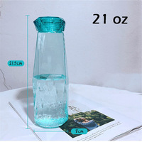 Cristal infusé gemme bouteille d'eau bien-être 400ml bouteille d'eau en verre en gros pierre colorée tasse en verre minimaliste