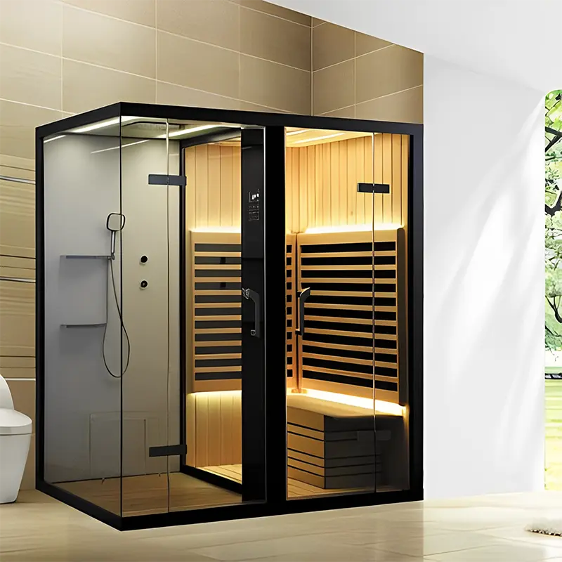 Haute qualité 3 personnes sec humide vapeur Sauna salle de douche pour Spa luxe mode bois vapeur sauna chambre avec douche