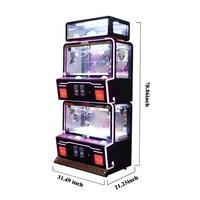 Machine de jeu à grue à monnayeur pour 1 joueur, usage intérieur, avec armoire métallique et verre trempé, garantie 12 mois - Vente en gros usine