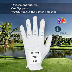 Guantes de Golf de Diseño Exclusivo, Calidad Premium Directo de Fábrica, Bordado Personalizado, Piel de Oveja, Mano Izquierda, Cierre de Velcro, Ciclismo, Deportes - Product Image 3