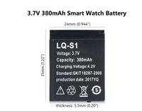 LQ-S1 3.7V 380mAh Baterai Digital Polimer Li-ion Isi Ulang untuk Jam Tangan Pintar AB-S1 DJ-09 DZ09 GJD HKS-S1 FYM-M9 SCX-M9
