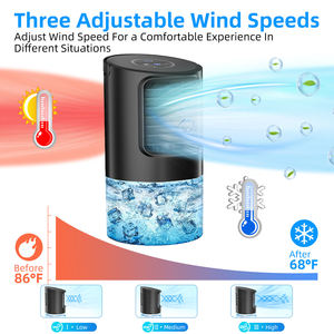 Ventilateur de climatisation électrique 7 couleurs avec veilleuse, économie d'énergie, minuterie 3 vitesses, protection contre la panne d'eau, faible bruit, refroidissement seul - Product Image 3