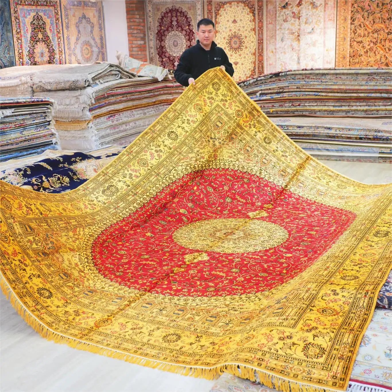 מכירה חמה באיכות גבוהה שטיח סלון מסורתי בגודל גדול מחצלת מרפסת מונעת החלקה טורקית אמריקאית מרכז אזור שטיחים לרצפה