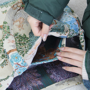 MOQ 1pc Custom Reusable Jacquard Shopping <strong>Bags</strong> Large-sized Tapestry <strong>Tote</strong> <strong>Bag</strong> Customizes Designs Inner Pocket Tapestry <strong>Bag</strong> - Product Image 3