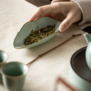 Ru Kiln Ceramic <b>Tea</b> Scoop Irregular Shape Porcelain <b>Tea</b> Ceremony Accessory Kung Fu <b>Tea</b> <b>Set</b> - Product Image 1