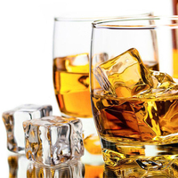 Verre à whisky rond transparent à base épaisse de 80 ml pour servir des spiritueux dans les bars et à la maison
