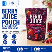 Pochettes personnalisées pour jus de fruits 1000 ml avec bec verseur et bouchon pour emballage de boissons aux fruits