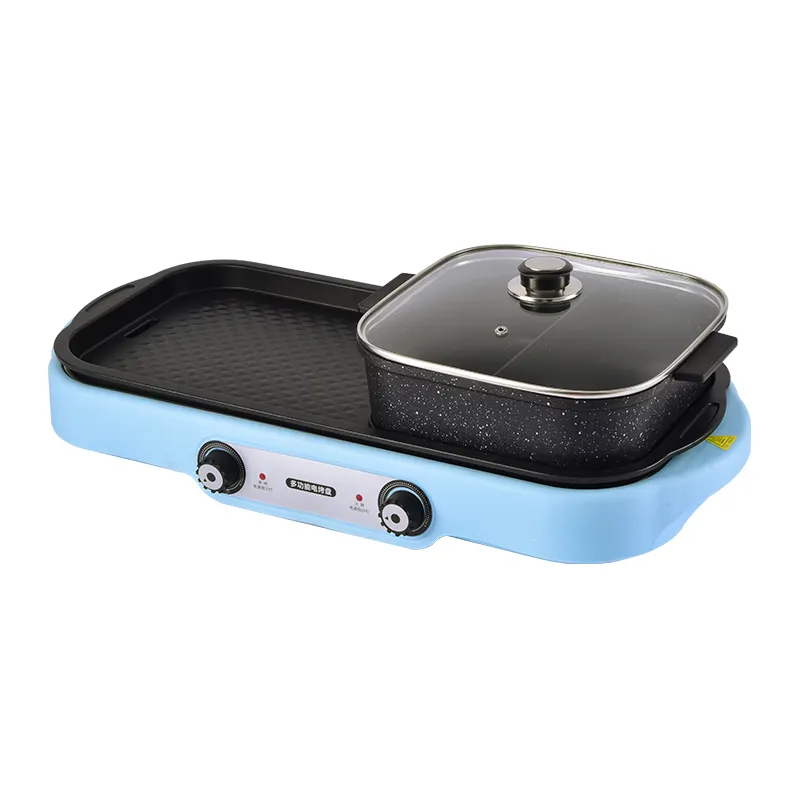 Hot pot barbecue indoor grill Korean can be separated frying barbecue machine multi-function electric grill