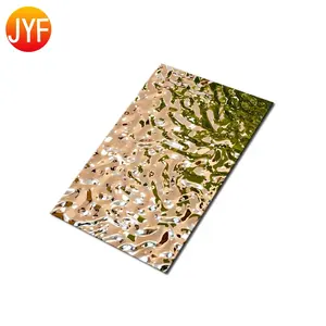 ZB99776 Hot Selling Mirror Surface Decoration Stainless Steel Panel Water Ripple Pvd Coated SS Sheet