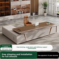 Bureau de direction LBZ-170X, nouveau modèle 2026, bureau de direction en métal haut de gamme avec armoire de rangement, luxe léger premium pour les présidents