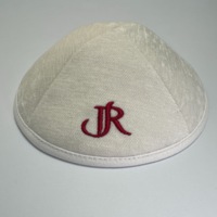 Kippa juive en velours de viscose respirant et écologique de haute qualité, avec logo brodé personnalisé, pour mariages et événements religieux