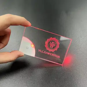 NOVO Luxo LED Acrílico Design Personalizado Impressão Laser Engrave Único Light up Luminescência Visitando Cartão de Visita