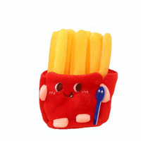 Porte-clés en peluche mignon et moelleux en forme de nourriture simulée (burger, frites, pain) pour filles - Vente en gros