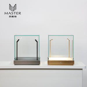 Vitrine de présentation en verre trempé MASTER Stylish Cube pour bijoux, idéale pour comptoir et décoration de table - Product Image 2