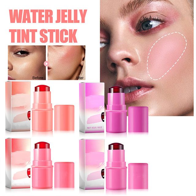 Low MOQ Jelly Blush Lip & Cheek Tint Cooling Water Milk Blush Jelly Tint Lip Cheek Blush Stick Jelly