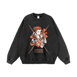 Maglietta a Maniche Lunghe Personalizzata per Uomo, 100% Cotone Pesante 300 Grammi, Lavaggio Acido, Grafica <span class=keywords><strong>Anime</strong></span> <span class=keywords><strong>Demon</strong></span> <span class=keywords><strong>Slayer</strong></span>, Dandadan, Dragon Ball - Product Image 2