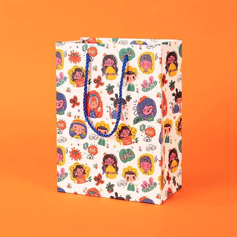 Bolsa tote de cartón blanco dopamina: compra 1 y llévate 5 gratis, tejida, de 20-26 cm.