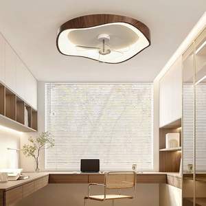 Lámpara de <span class=keywords><strong>Techo</strong></span> Moderna y Sencilla de Plástico para Estudio, 6000K Luz Diurna, Espectro Completo, Protección Ocular, Fuente de Luz LED Integrada, Ventilador para Sala de Estar - Product Image 2