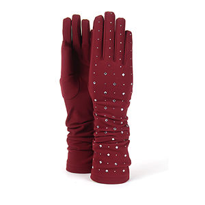 ผลิตในอิตาลี ถุงมือผู้หญิงแบบยาว ถุงมือแฟชั่น ถุงมือผ้าประดับเพชร เปล่งประกายและเหมาะสำหรับโอกาสที่หรูหรา ยืด - Product Image 1