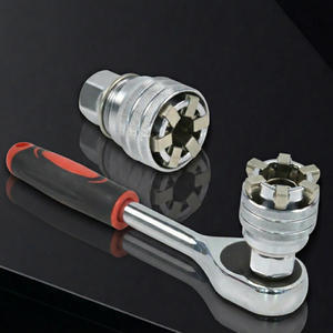 ZHCY DIY Grade Adjustable <b>Socket</b> Wrench 3/8 in 10-19mm Double Direction High Torque Chrome Plated T-Handle - Product Image 1