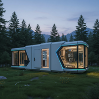 Nouvelle conception de maison modulaire respirante moderne de 20 pieds, 40 pieds, 40FR, hôtel-capsule préfabriqué avec remorque pour utilisation en appartement