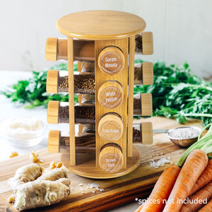 <span class=keywords><strong>Portaspezie</strong></span> girevole in bambù per cucina organizzatore per barattoli di spezie da 12 bottiglie espositore da banco supporto per ripiano accessori da cucina - Product Image 2