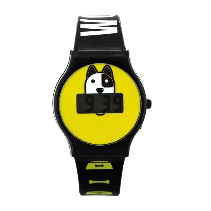 Movimento LCD cinturino in plastica con orologio digitale simpatico cartone animato e puzzle educativo per bambini