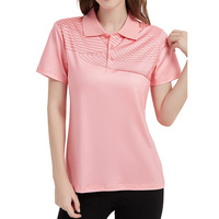 Fournisseur de vêtements, vêtements de sport, séchage rapide, 100% polyester, polos de golf à manches courtes personnalisés imprimés pour femmes
