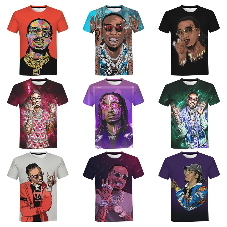 2023 American Hot Rapper Quavo Men's 3D Printing Quavious Keyate Marshall Cool T-Shirt Street Trend Unisex Tops Blank T shirts