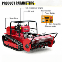 Robot Peralatan Pertanian dan Kehutanan zero turn flail crawler 12HP 15HP 16HP 18HP Mesin Pemotong Rumput Kendali Jarak Jauh