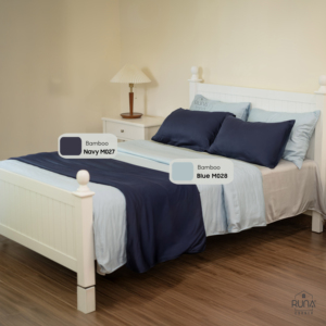 ชุดเครื่องนอนไม้ไผ่ 4 ชิ้น ยี่ห้อ Top Supplier Hotel ผลิตจากใยไผ่ออร์แกนิค 100% ความหนาแน่น 300TC สีน้ำเงินปรัสเซีย สำหรับโรงแรมและใช้ในบ้าน - Product Image 6