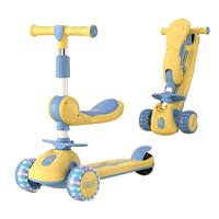 Pont antidérapant à hauteur réglable Scooter pour enfants Jouet enfant de croisière debout avec lumières de roue clignotantes pour garçons filles âgés de 2 à 6 ans