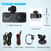 Caméra de tableau de bord WiFi HD à double objectif de 3,0 pouces avec écran IPS grand angle de 170 degrés, enregistreur vidéo DVR pour voiture, garantie 1 an