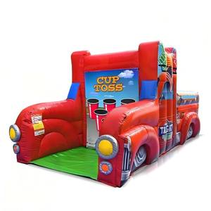 Jeu sportif gonflable rouge pour fête en plein air, jeux classiques de lancer de sacs de farine et de lancer de gobelets - Product Image 1