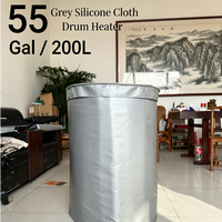 MEGA YUNENG Prix usine Chauffe-tambour gris 55 gallons 120V, Housse chauffante en tissu Oxford imperméable avec résistance en alliage de Nichrome