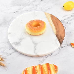 Tabla de cortar de mármol de madera de forma redonda personalizada para cocina para bandejas de panes de carne - Product Image 6