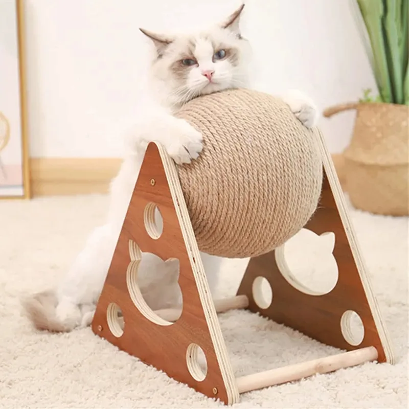 Boule à gratter pour chat Protéger la formation interactive Boule de corde en sisal Chats Grattoir Jouet Grattoir Trucs Mur en sisal