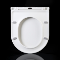 Abattant de toilettes sanitaire UF moderne de haute qualité avec fermeture douce, design avant rond et charnière en acier inoxydable