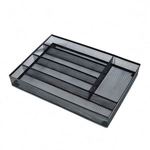Kitchen <b>Drawer</b> Organizer Flatware Organizer <b>Drawer</b> Dividers with <b>6</b> Compartment Silverware Organizer Metal Mesh Cutlery Tray - Product Image 4
