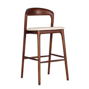 Cadre <span class=keywords><strong>en</strong></span> <span class=keywords><strong>bois</strong></span> massif nordique de haute qualité siège <span class=keywords><strong>en</strong></span> matériau personnalisé chaise de Bar haut salon salle à manger Restaurant <span class=keywords><strong>tabouret</strong></span> de Bar - Product Image 1