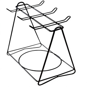 Double Tier <b>Wire</b> Beverage Storage <b>Rack</b> Rectangular Standing Type Minimalist Kitchen Use Lightweight Non-Folding - Product Image 3