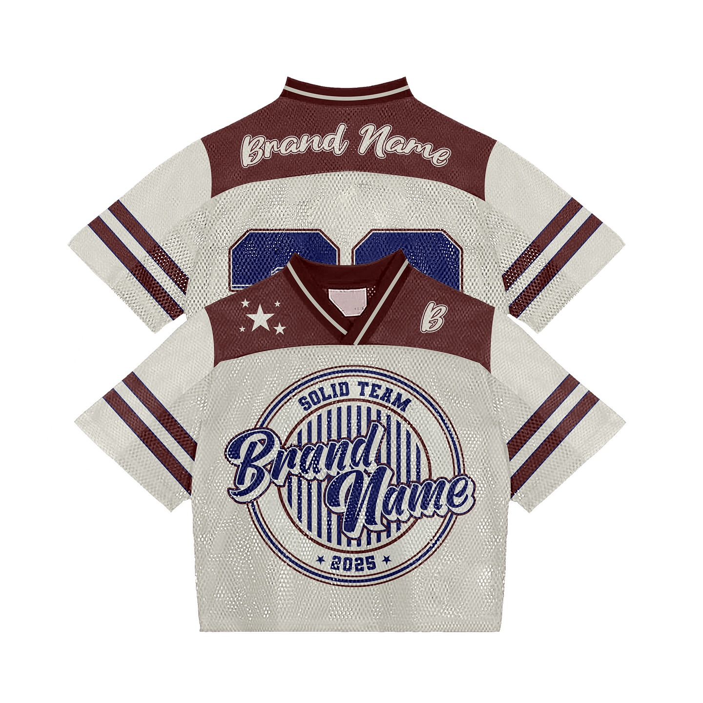 Maglia da football americano bianco bordeaux