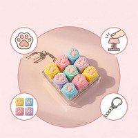21 Designs 9 touches Clavier Patte de Chat Keycap Fidget Porte-clés Clavier Mécanique Anti-stress Clicker Jouets Porte-clés