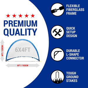 เป้าหมายฟุตบอลพับได้สำหรับเด็กอุปกรณ์ฝึกเล่นแบบพับได้สำหรับกลางแจ้งในร่ม - Product Image 3